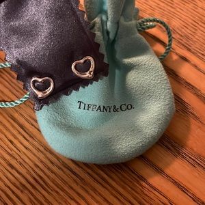 Barely worn Tiffany Elsa Peretti open heart stud earrings in silver